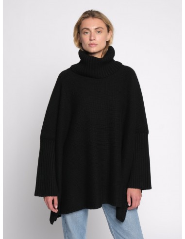 THE ROLLNECK PONCHO |BLACK online