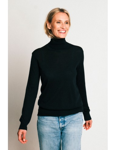 THE COTTON ROLLNECK SWEATER | Black Pour