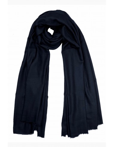 THE HANDSPUN AND HANDWOVEN CASHMERE SCARF | Navy Blue rembourrage situé sous