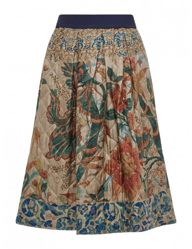 THE SILK PADDED SKIRT | LEAVES en stock