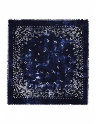 THE HANDPRINTED WOOL BANDANA | Blue pas cheres