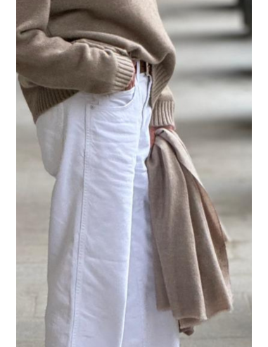 THE HANDSPUN AND HANDWOVEN CASHMERE SCARF | BEIGE de l' environnement