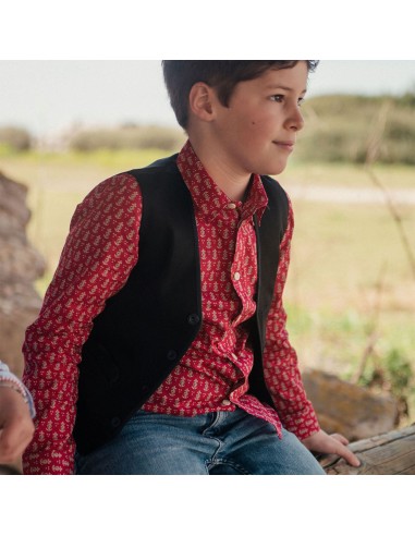 CHEMISE DE GARDIAN PEQUELET CROIX DE CAMARGUE ROUGE VERMEIL les muscles