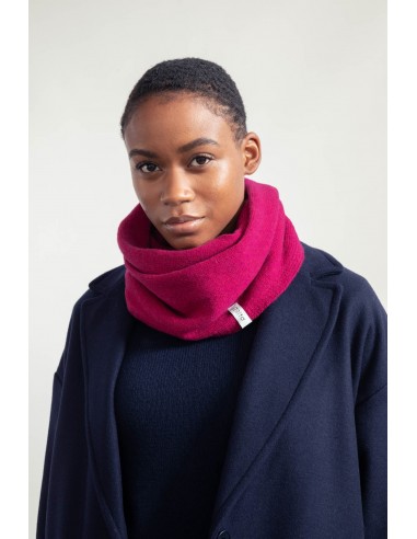 Tour de cou "snood" rose fuchsia en laine recyclée Rifo de France