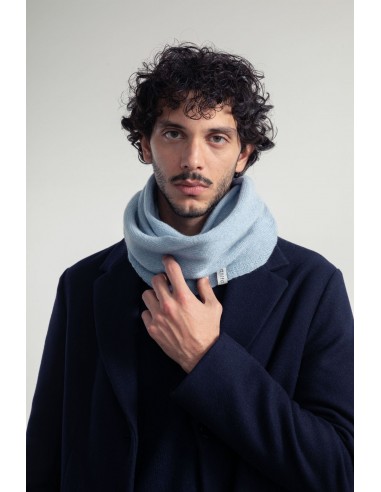 Tour de cou "snood" bleu ciel en laine recyclée Rifo Les magasins à Paris