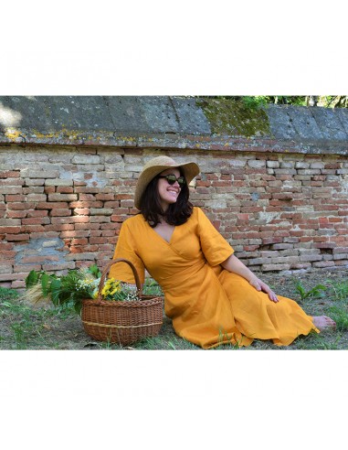 Robe Anémone MIDI - Lin Jaune fricaro chez Cornerstreet bien 